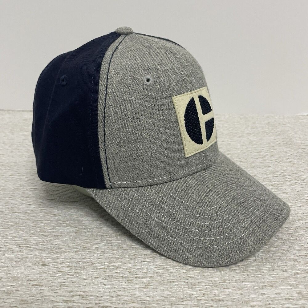 CAT Caterpillar Mens Gray Blue Strapback Hat Baseball Cap NWT